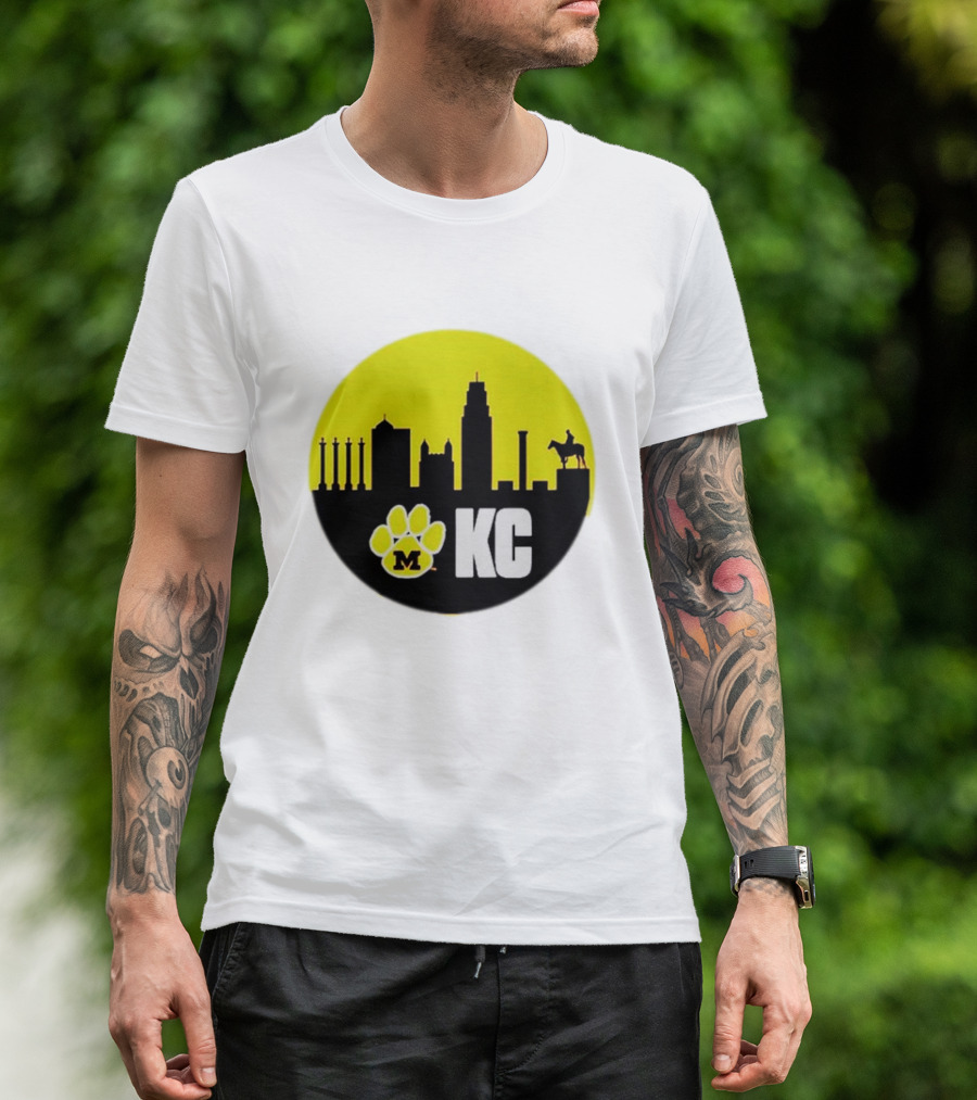 Missouri Tigers Mizzou Kansas City KC Skyline Paw T-Shirt