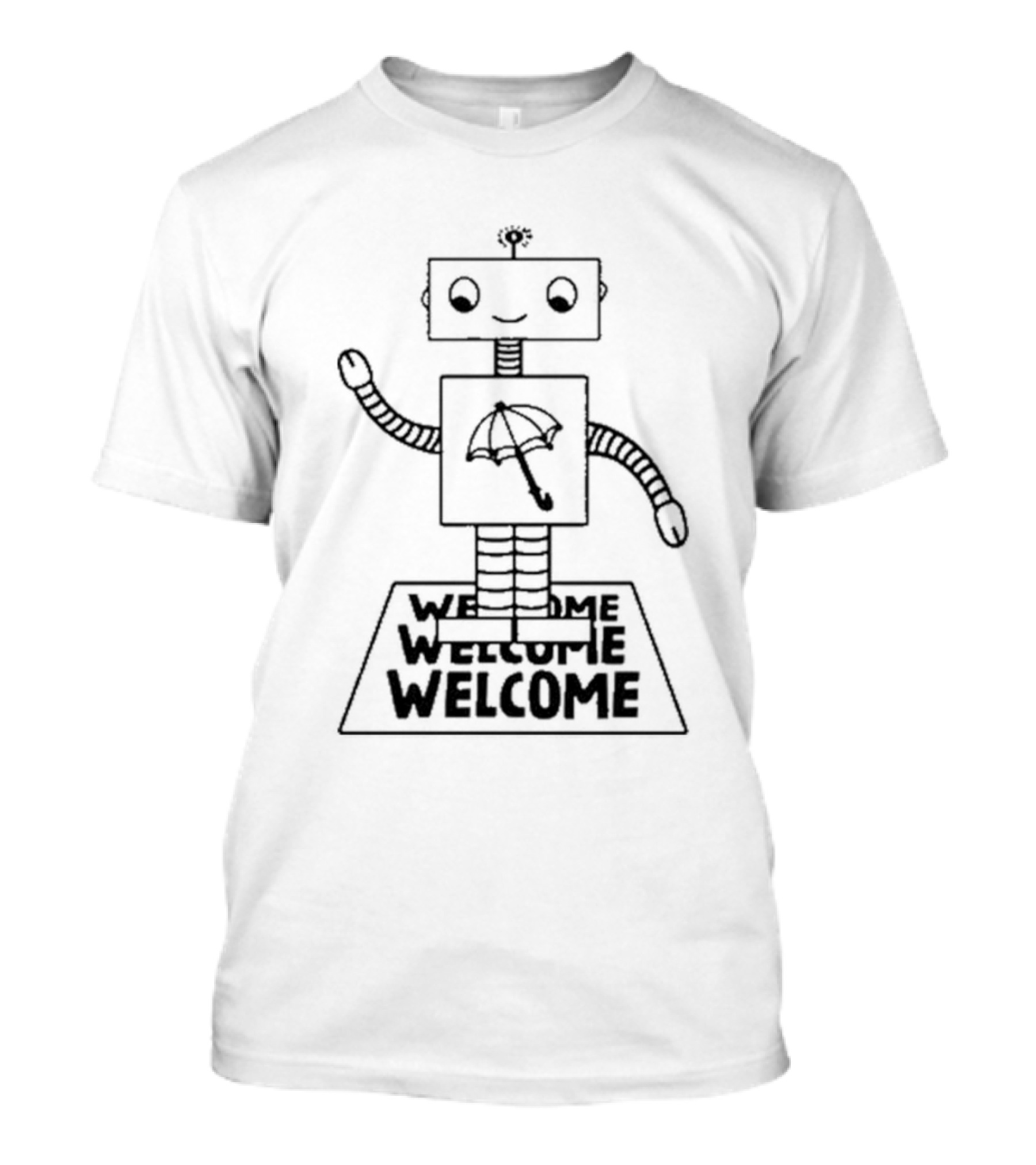 Armchair Expert Podcast Robot Welcome Umbrella T-Shirt