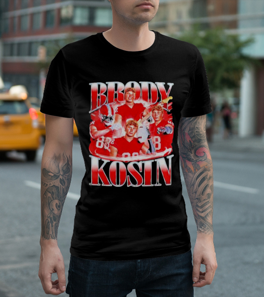 Brody Kosin Indiana Hoosiers 88 Red Football Vintage T-Shirt