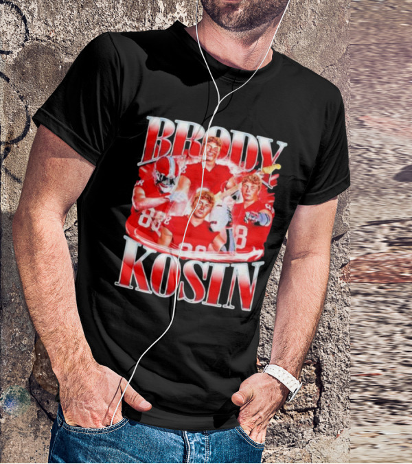 Brody Kosin Indiana Hoosiers 88 Red Football Vintage T-Shirt