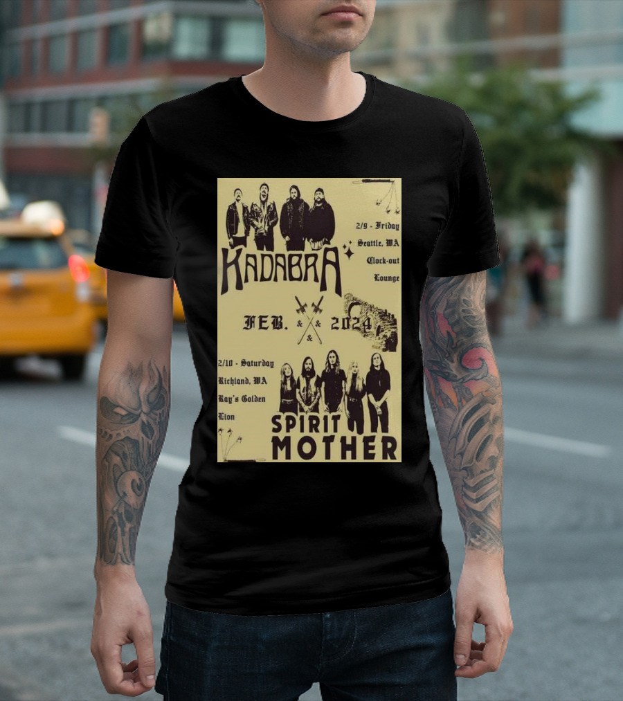 Kadabra Feb 2024 Tour Seattle WA Richmond MA Spirit Mother T-Shirt