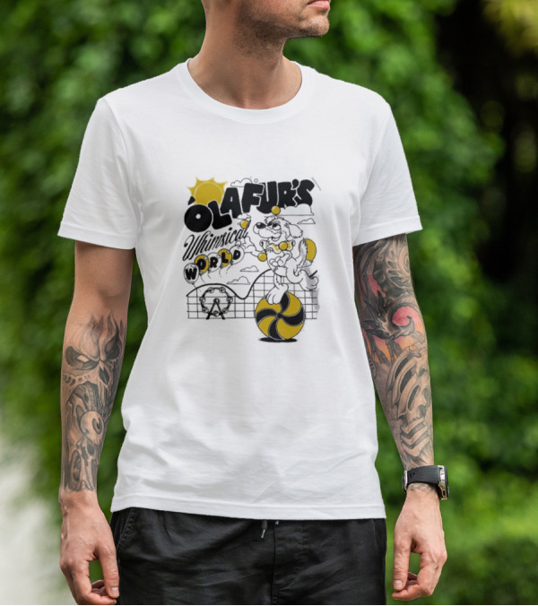 OLAFUR'S Whimsical World Amusement Adventure Design With Iconic Puppy And Ferris Wheel T-Shirt