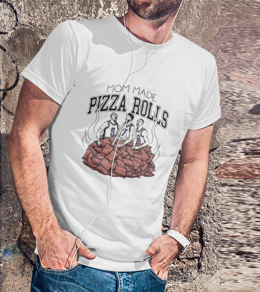 Mom Made Pizza Rolls Basketball Trio On Pizza Pile T-Shirt