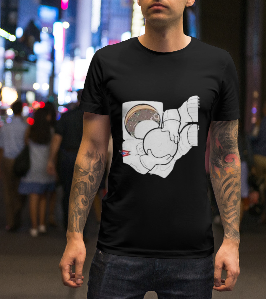 Strange Planet Ohio Moonwalker Cosmic Astronaut Holding Celestial Sphere T-Shirt