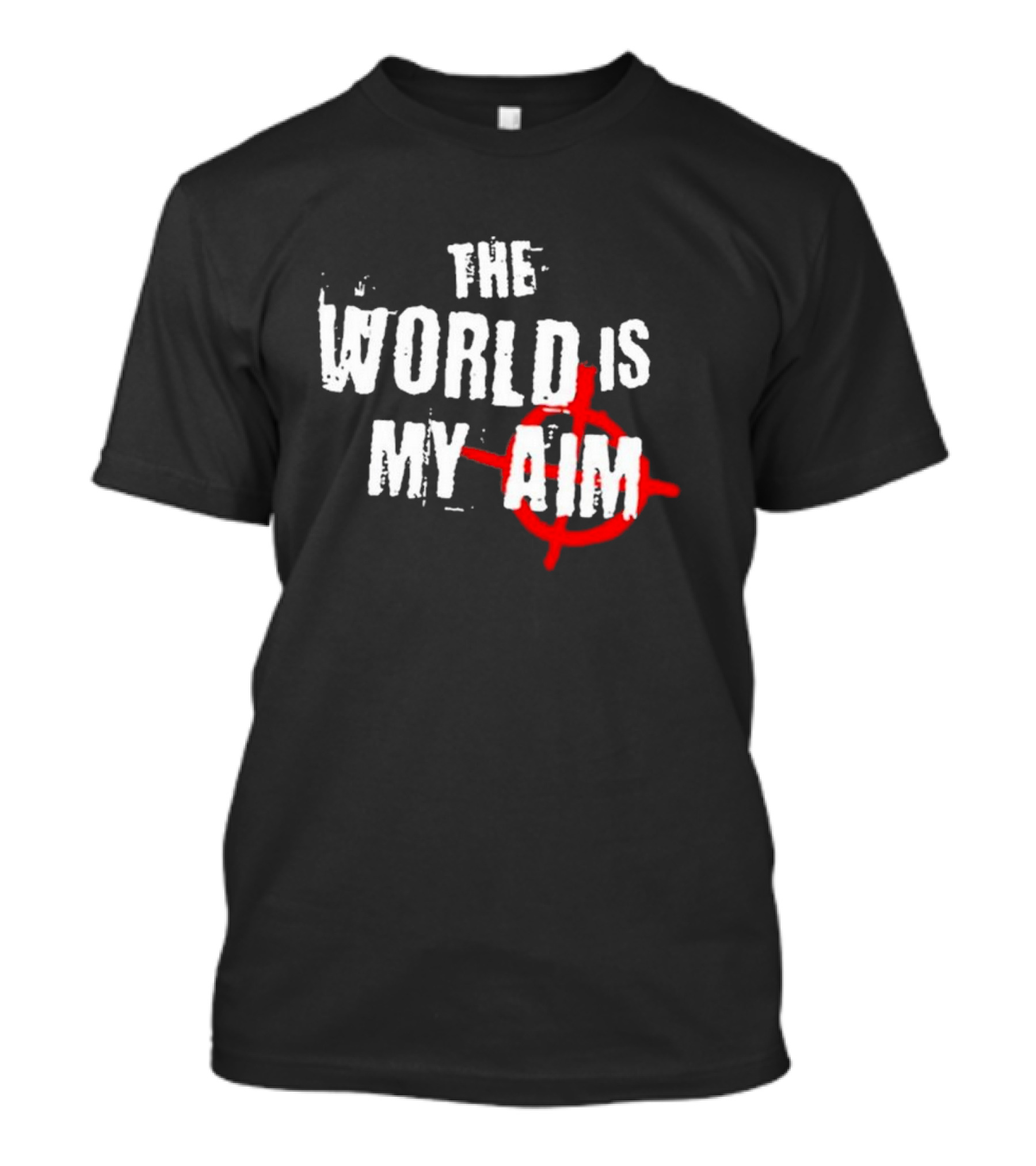 The World Is My Aim Vintage Black And White With Red Target Circle T-Shirt