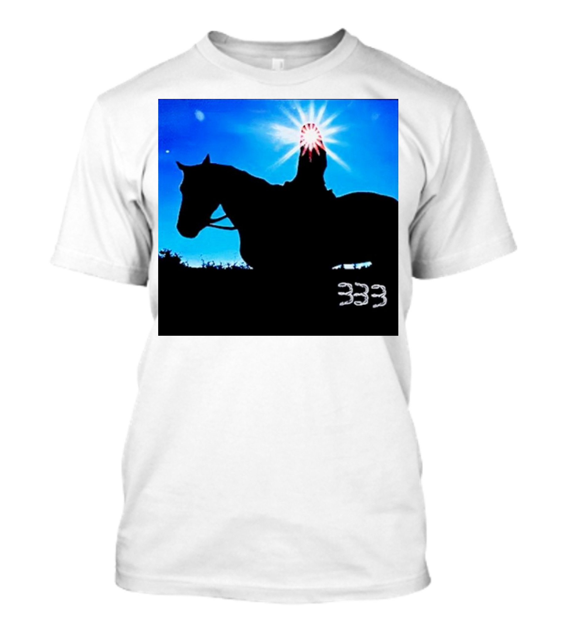 Becky G Ride Horse Silhouette 333 Sunburst Sky T-Shirt