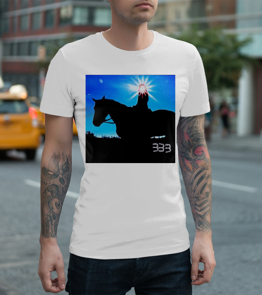 Becky G Ride Horse Silhouette 333 Sunburst Sky T-Shirt