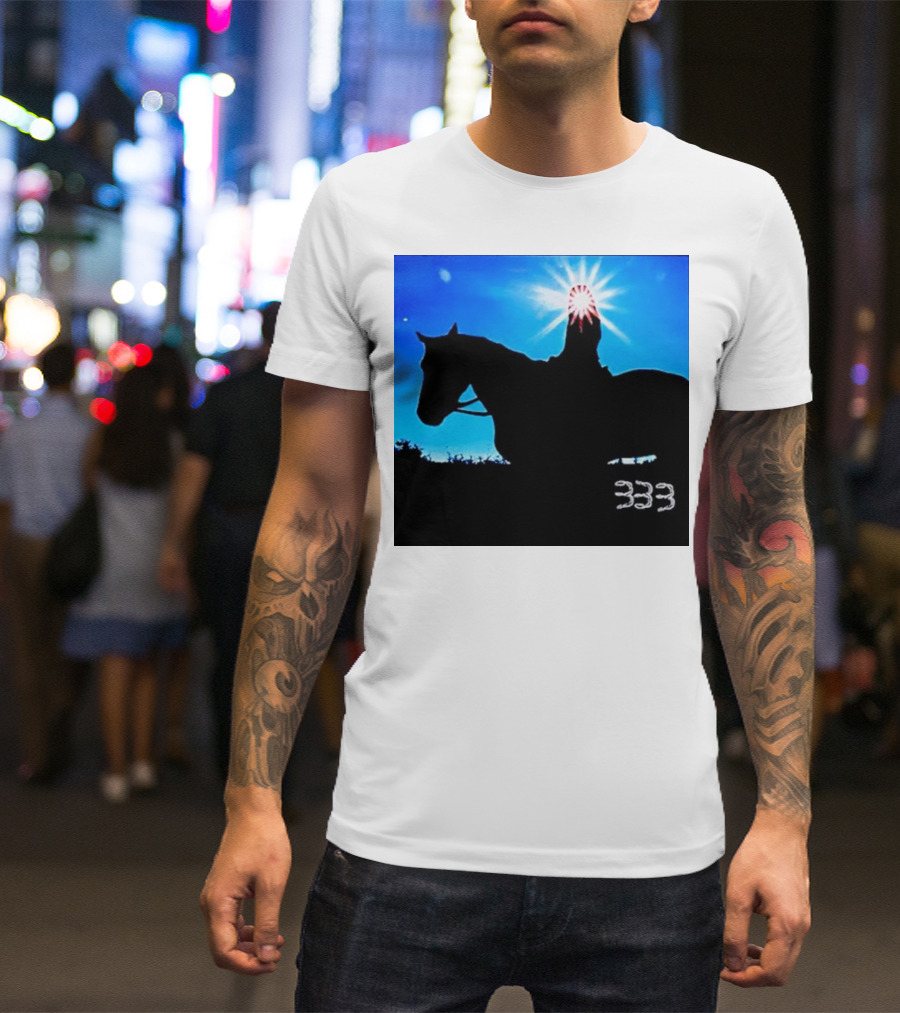 Becky G Ride Horse Silhouette 333 Sunburst Sky T-Shirt