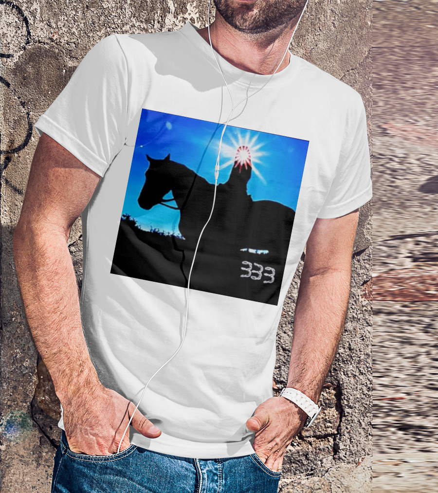 Becky G Ride Horse Silhouette 333 Sunburst Sky T-Shirt