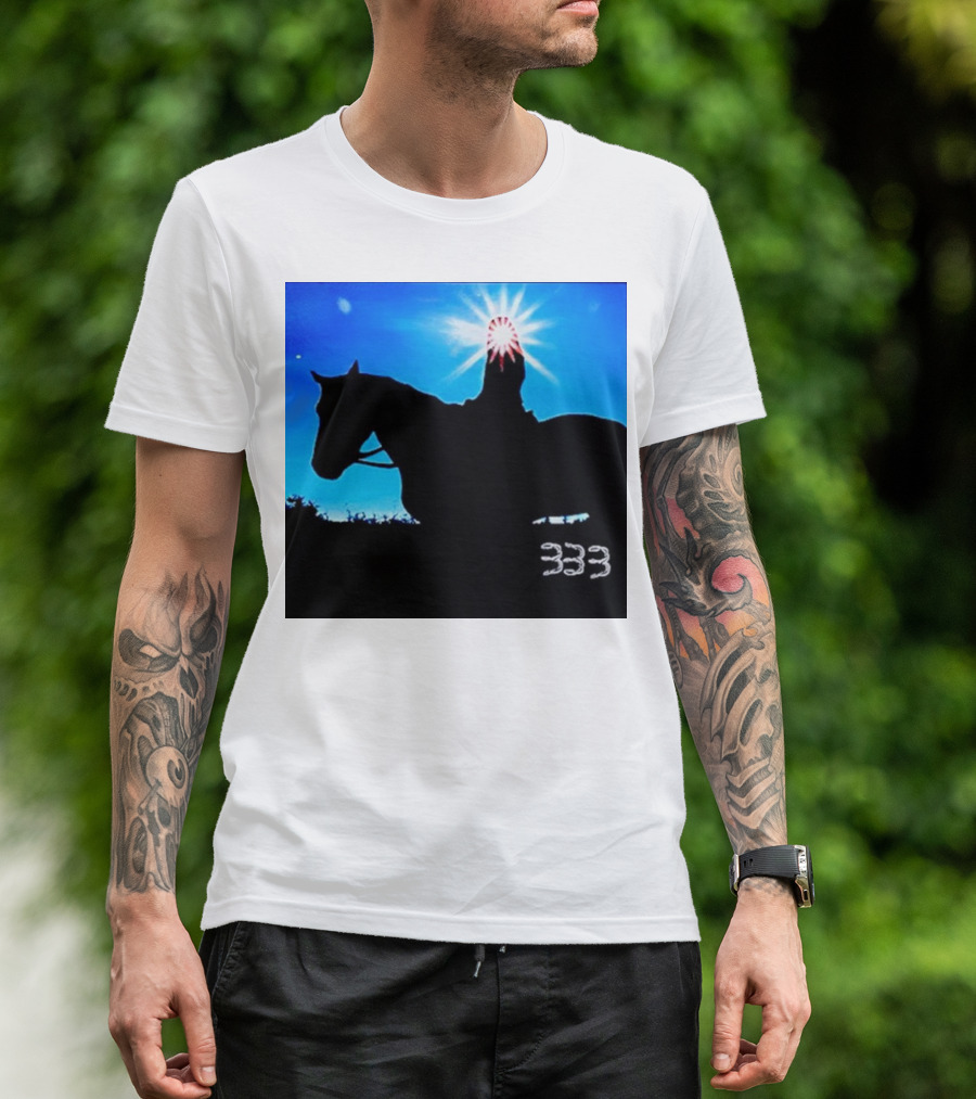 Becky G Ride Horse Silhouette 333 Sunburst Sky T-Shirt