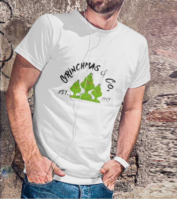 Grinchmas And Co Established 1957 Featuring Iconic Green Grinch Trio T-Shirt