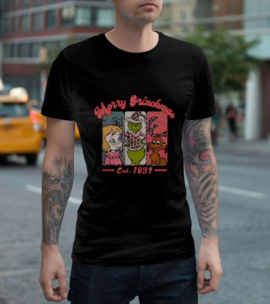 Merry Grinchmas Est 1957 Vintage Holiday Characters Classic T-Shirt
