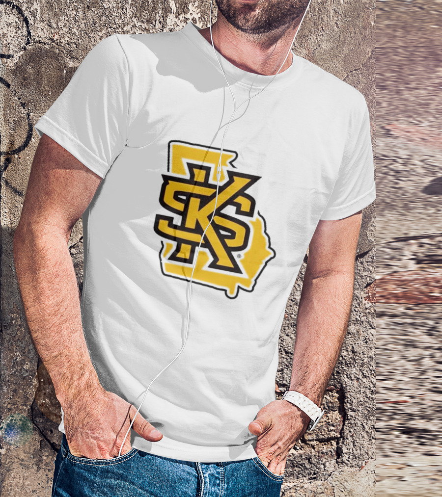 KSU Athletics Black And Gold Georgia Map T-Shirt