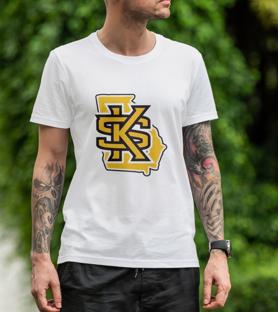 KSU Athletics Black And Gold Georgia Map T-Shirt