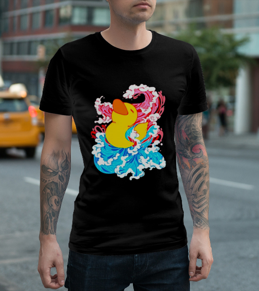 39Daph Duck Waves Red Blue T-Shirt