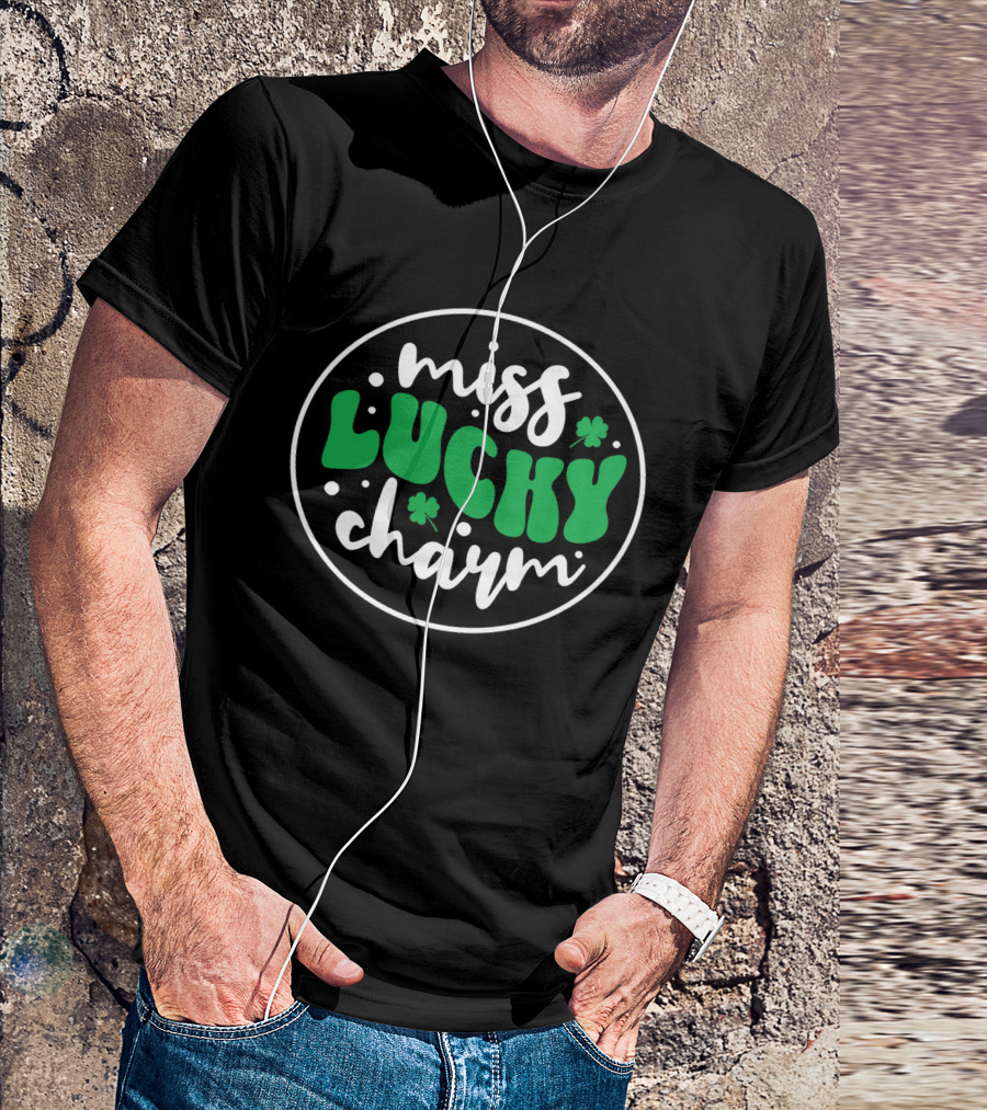 Miss Lucky Charm St. Patrick's Day Festive Badge T-Shirt