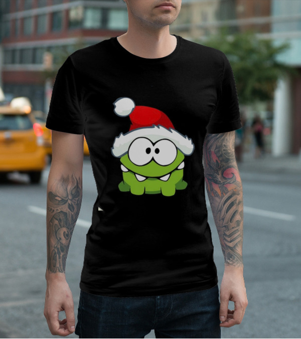 Om Nom Christmas Santa Hat T-Shirt