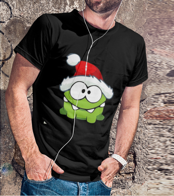 Om Nom Christmas Santa Hat T-Shirt