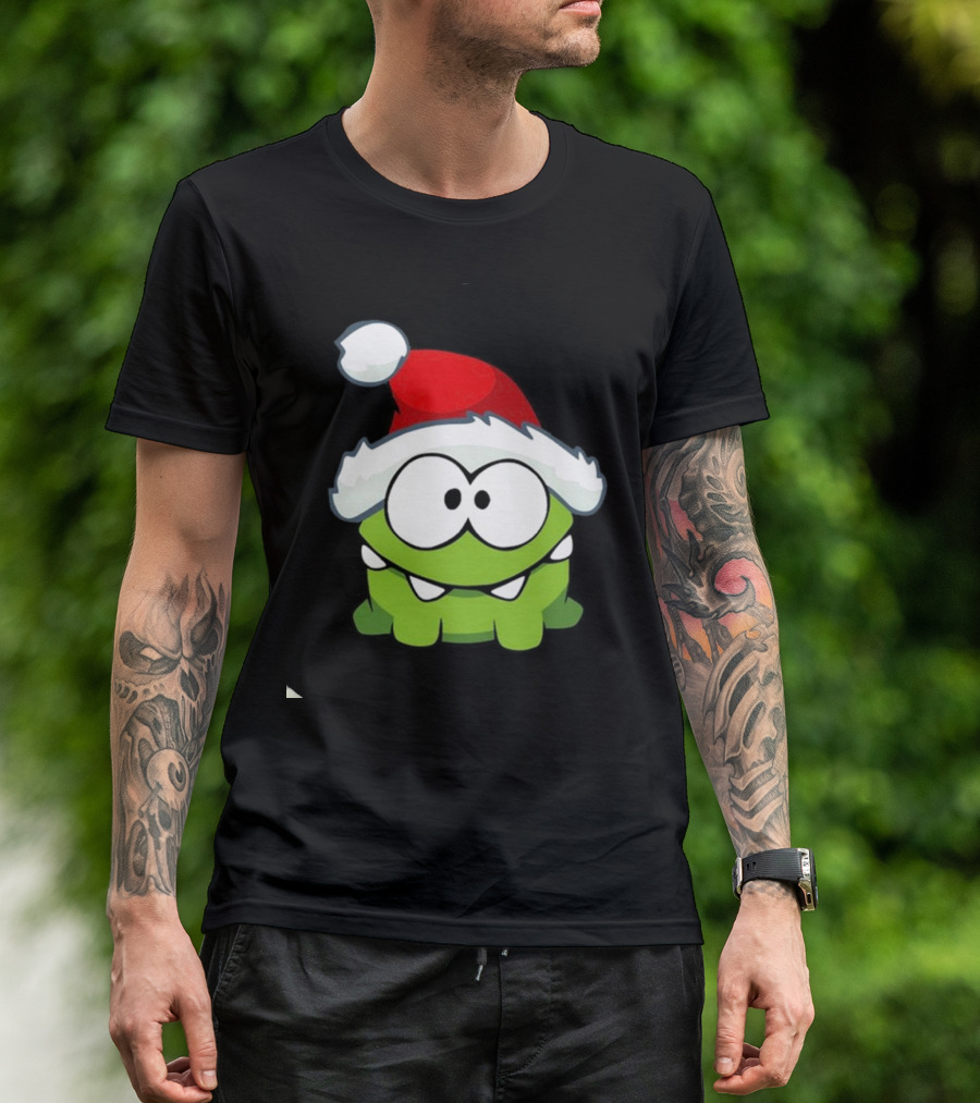 Om Nom Christmas Santa Hat T-Shirt