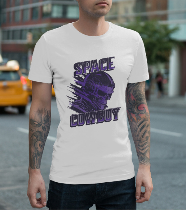 Space Cowboy Skull Helmet Cosmic Adventure T-Shirt