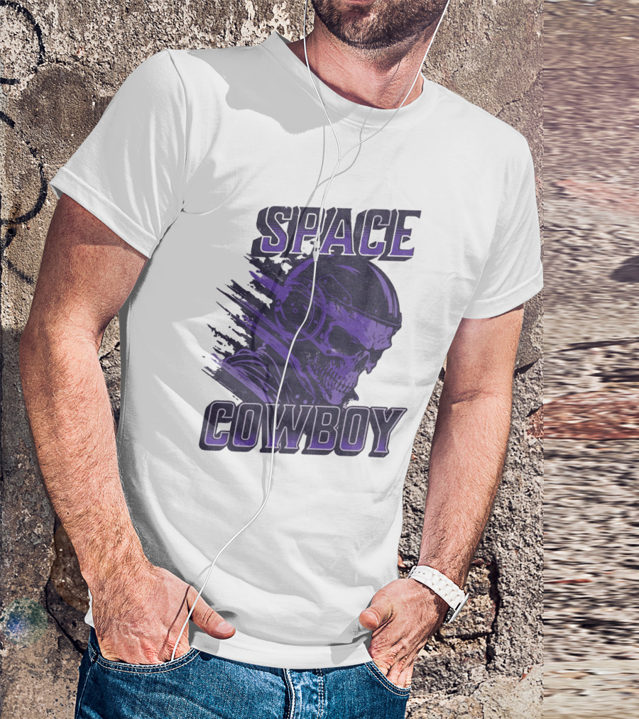 Space Cowboy Skull Helmet Cosmic Adventure T-Shirt