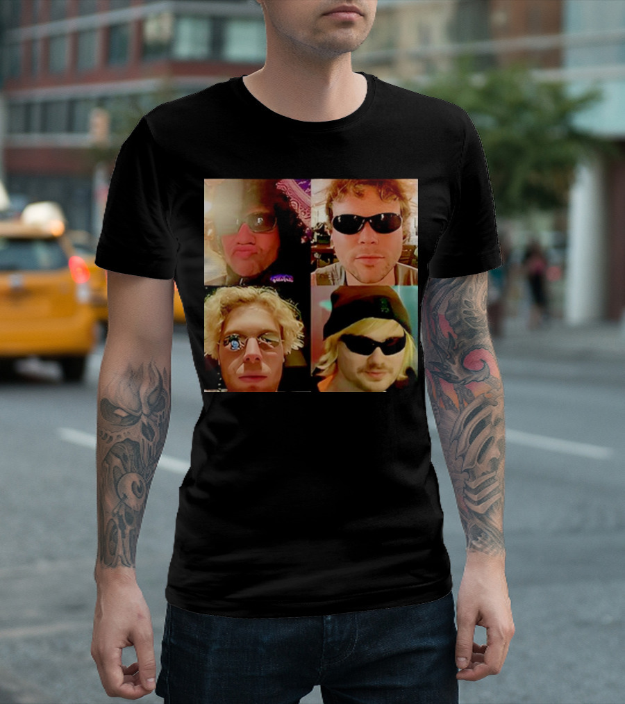 5 Seconds of Summer Sunglasses Group Collage T-Shirt