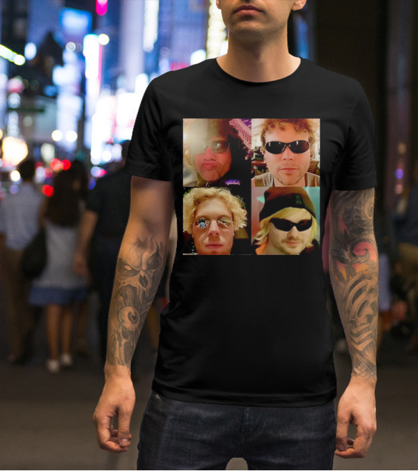 5 Seconds Of Summer Sunglasses Group Collage T-Shirt