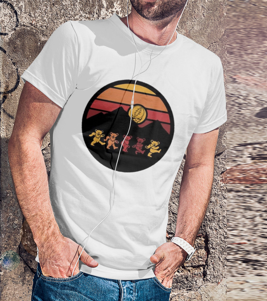 Grateful Dead Dancing Bears Sunset Alan Forbes T-Shirt