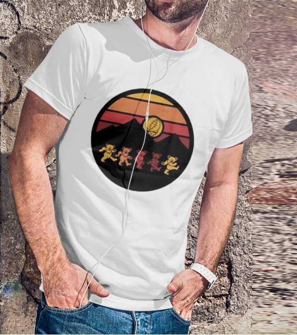Grateful Dead Dancing Bears Sunset Alan Forbes T-Shirt