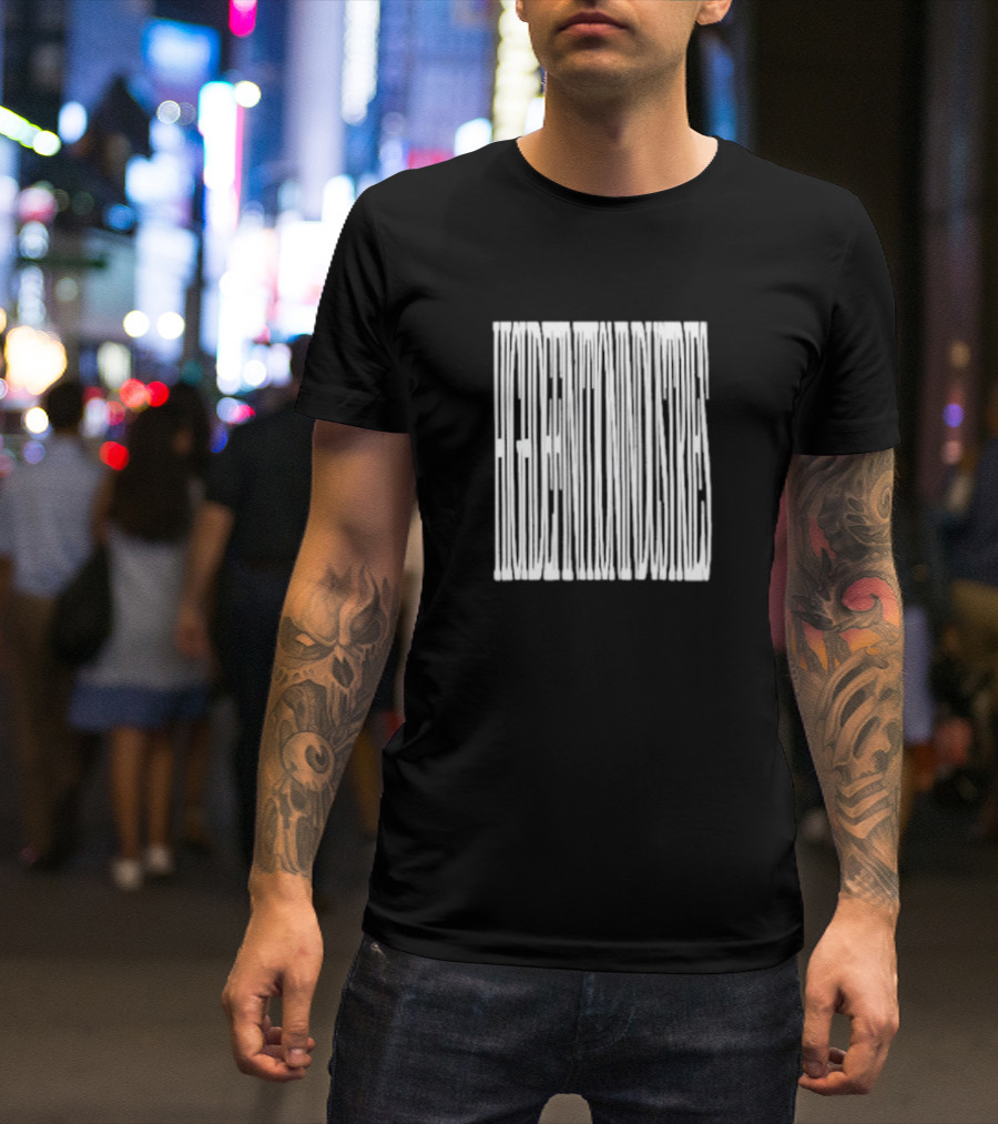 Hidden Industries Blue Barcode Puff Print T-Shirt