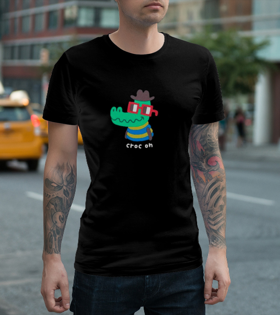 Nouns Croc On with Hat and Glasses T-Shirt
