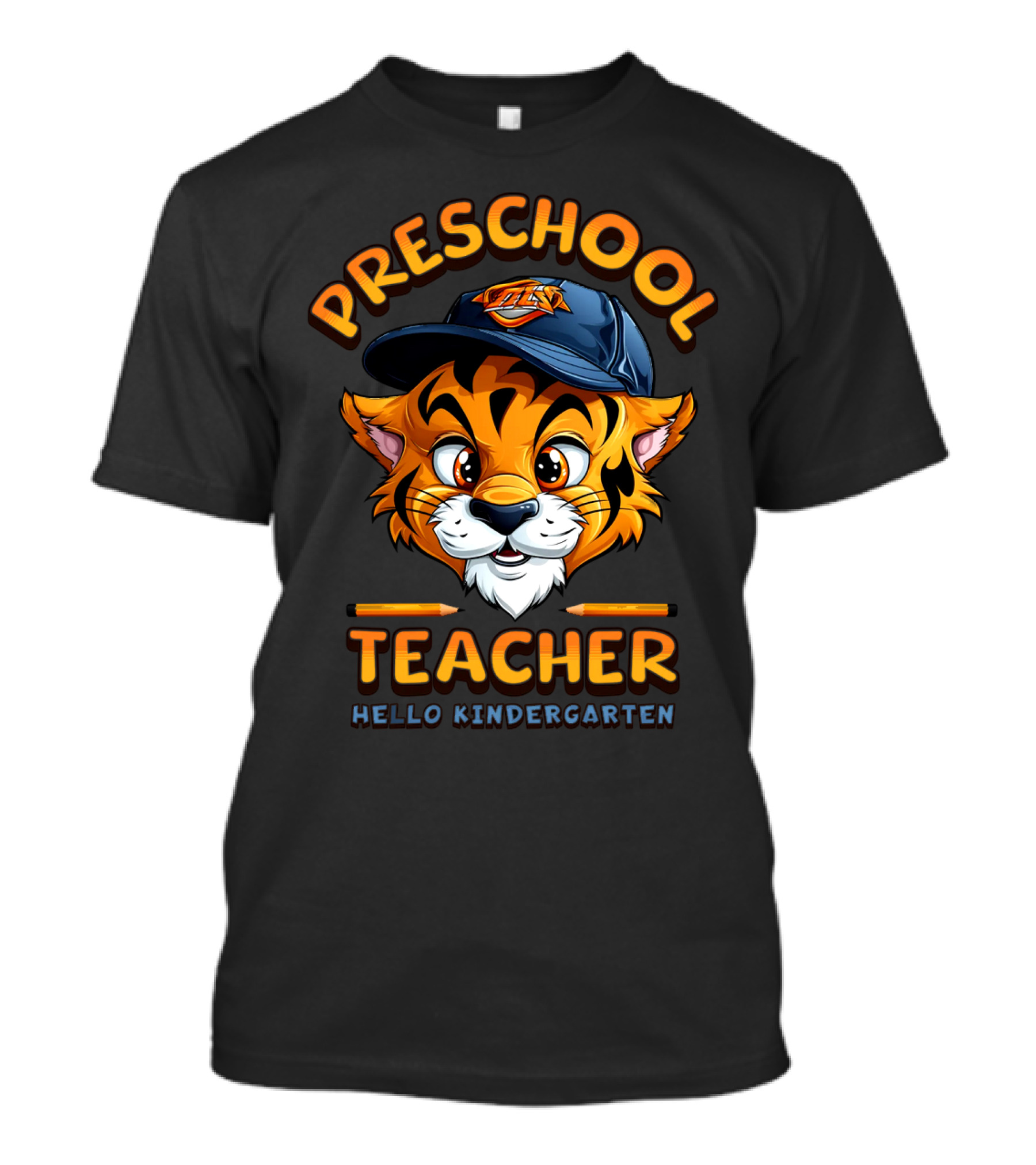 Preschool Teacher Hello Kindergarten Back To School Tiger Mascot T-Shirt
