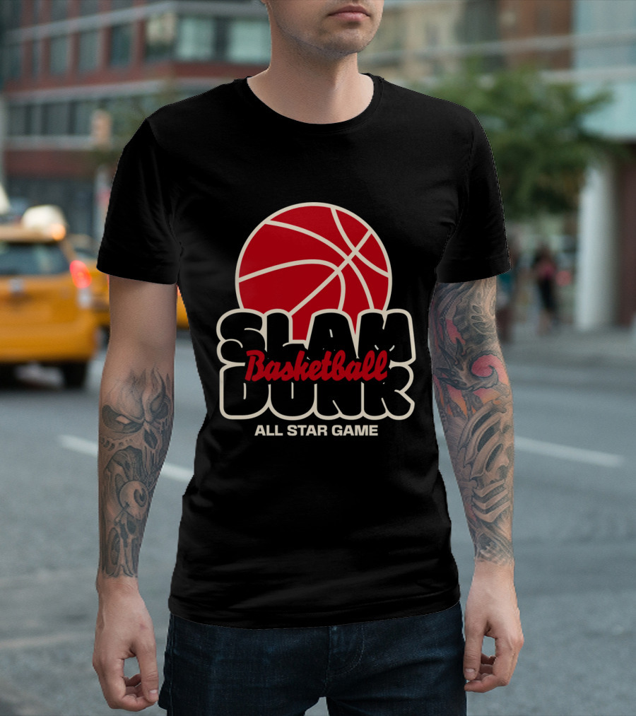 Slam Dunk Basketball All Star Game Red Basketball T-Shirt