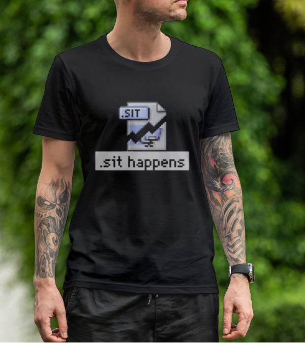Mac84tv .SIT File Sit Happens Retro Computer Humor T-Shirt