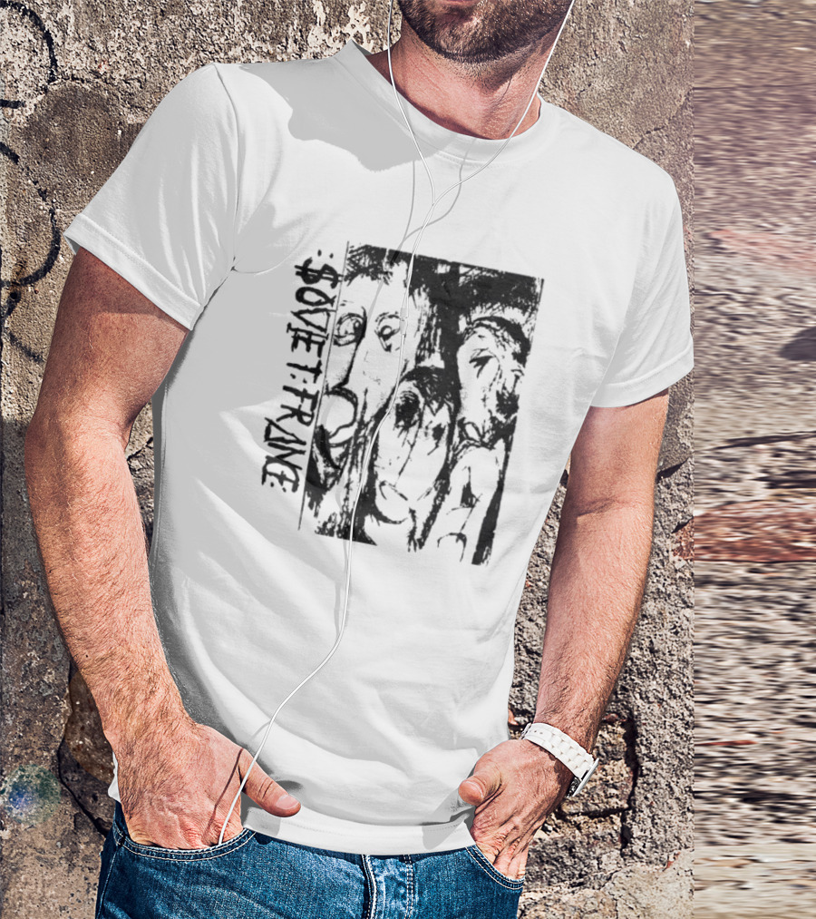 Zoviet France Distorted Faces Monochrome T-Shirt