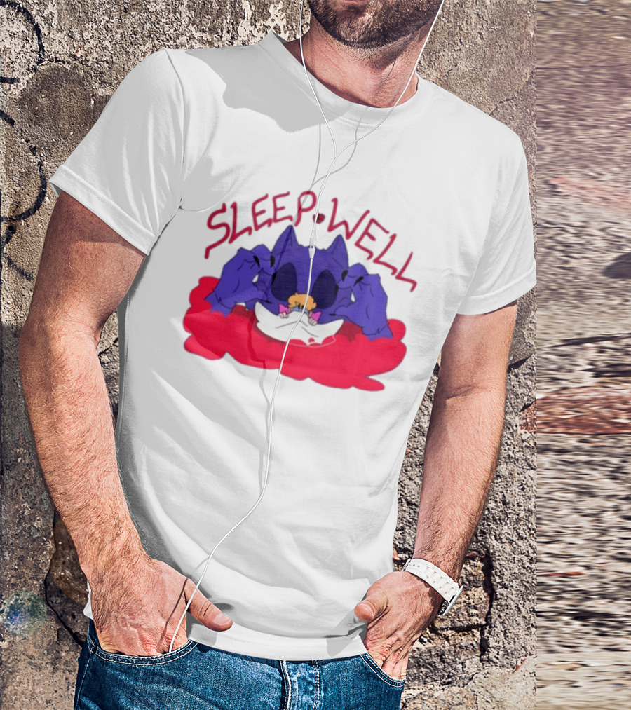 Sleep Well Monster Cartoon Creature Holding Tiny Figure T-Shirt