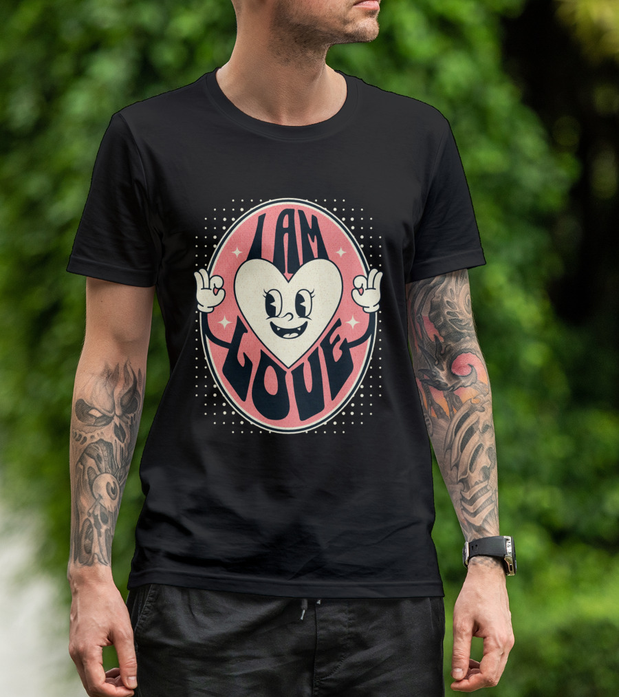 I Am Love Retro Heart Character Valentine's Day T-Shirt
