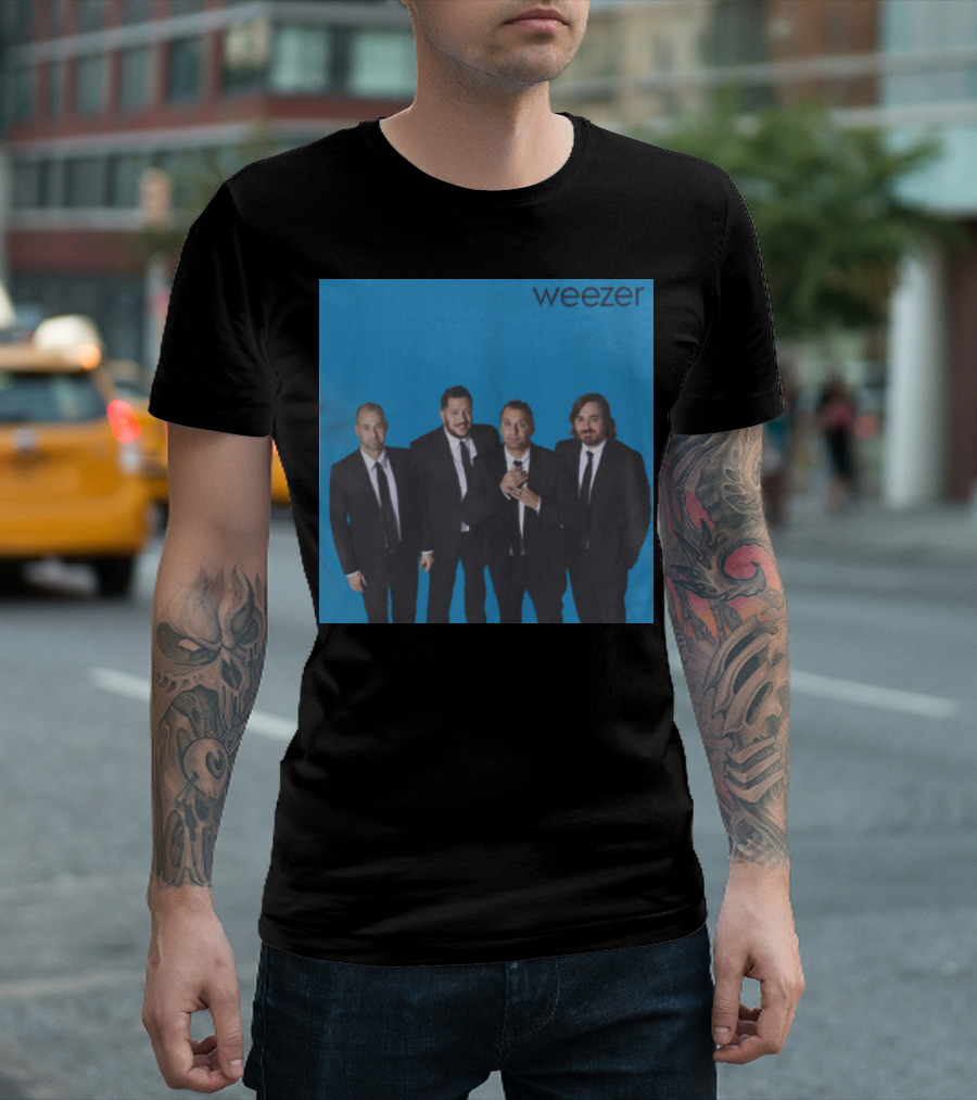 Weezer Impractical Jokers Blue Album Cover Homage T-Shirt