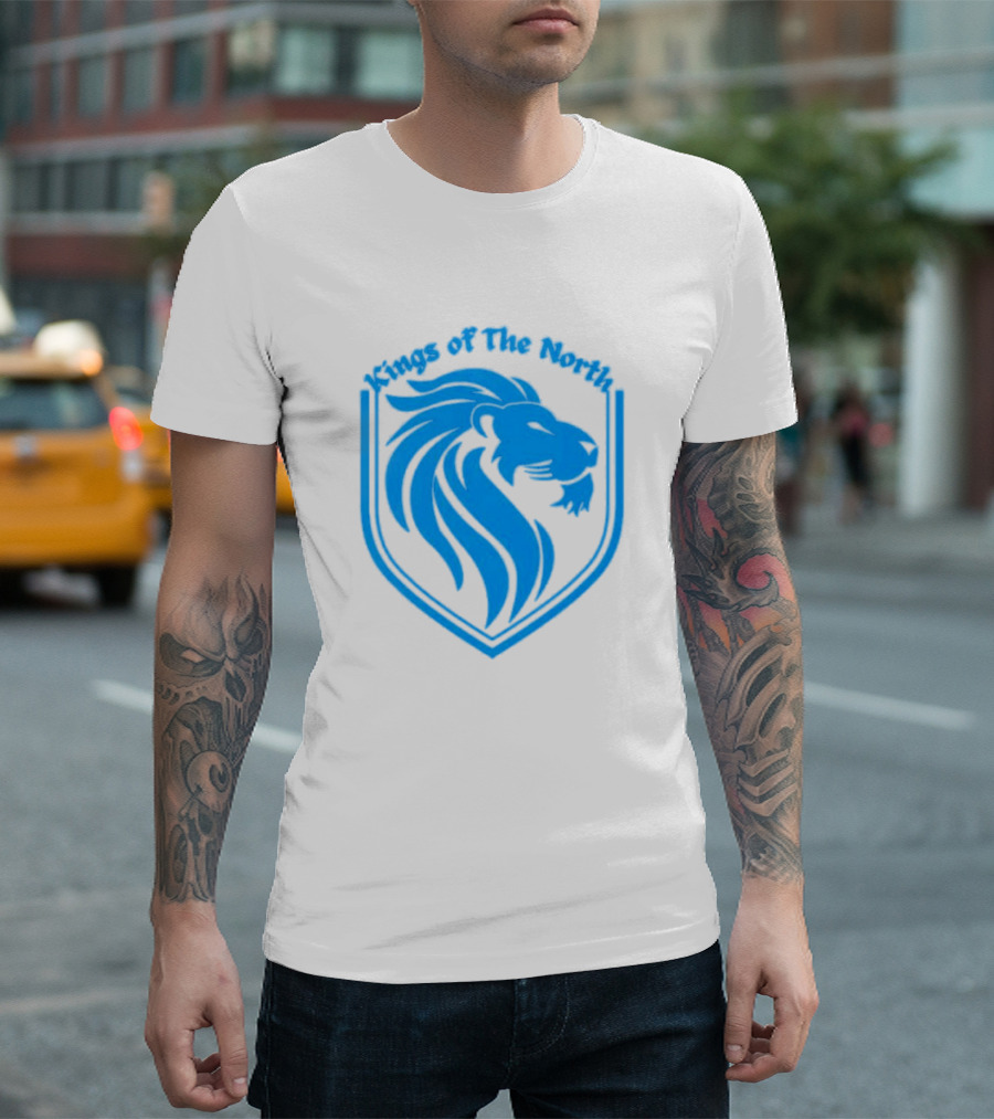 Detroit Lions Blue Crest Kings of the North T-Shirt