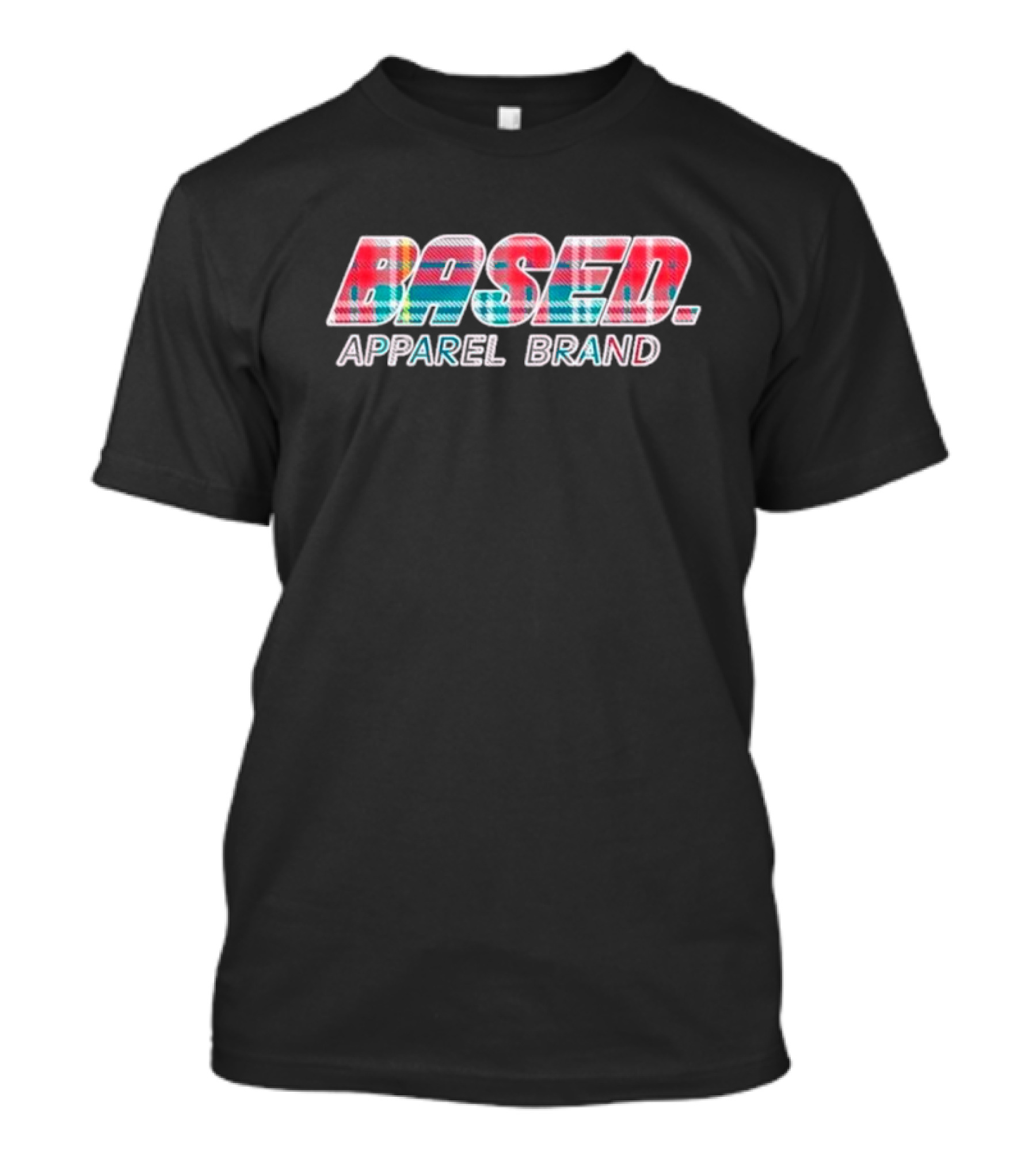 Based. Holiday Plaid Apparel Brand T-Shirt