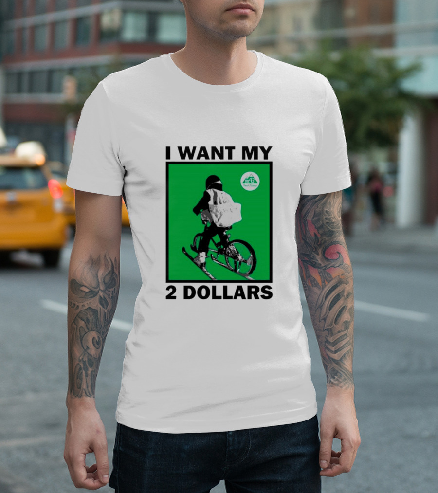 I Want My 2 Dollars Johnny Gasparini Ski Bike T-Shirt