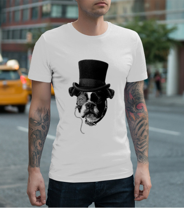 Winston Howl III Monocle Dog Top Hat T-Shirt