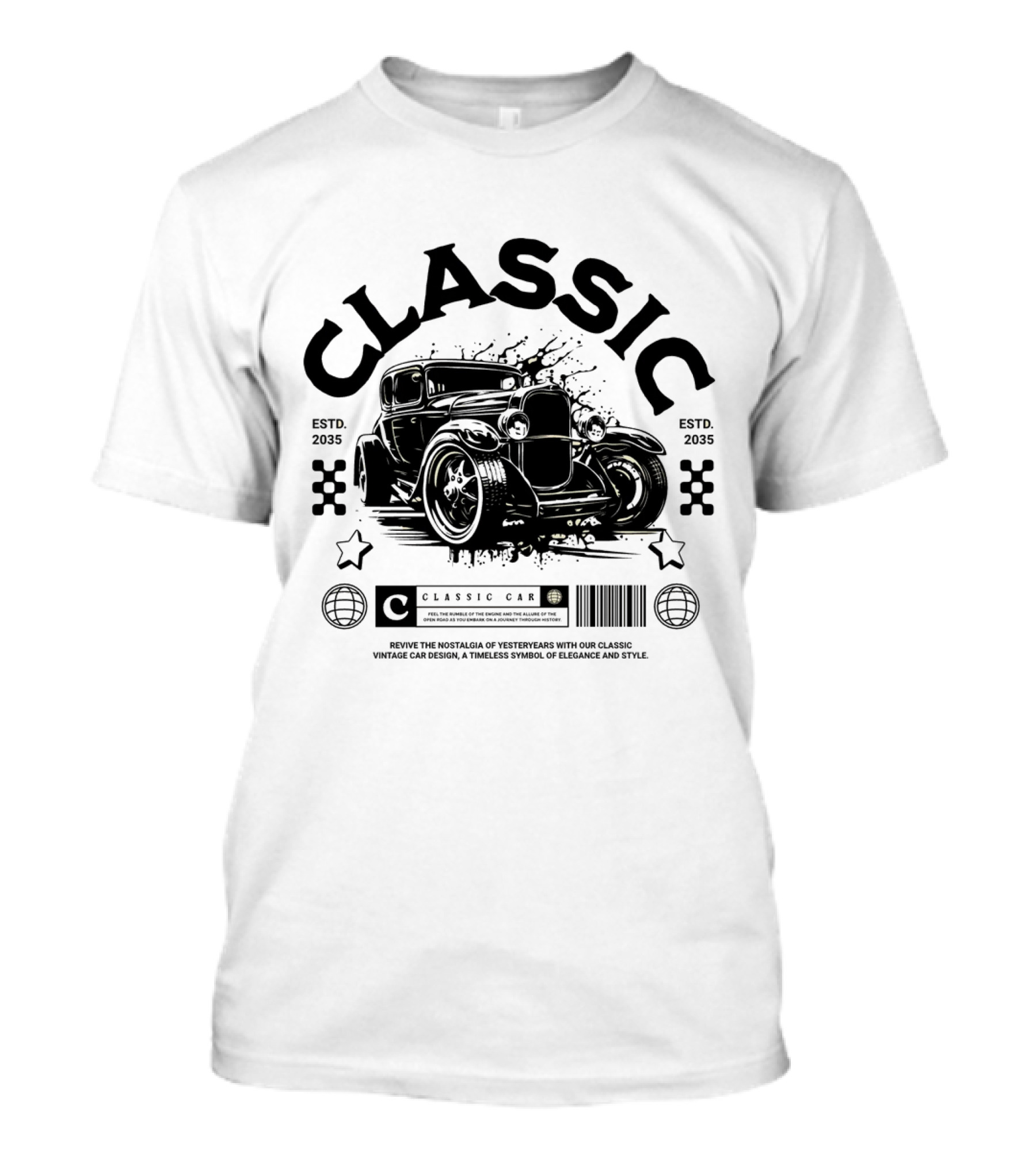 Classic Vintage Car Nostalgia Est. 2035 T-Shirt