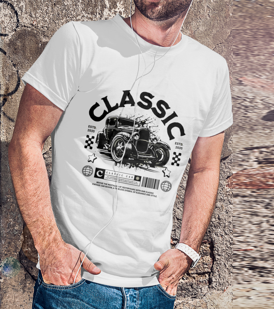 Classic Vintage Car Nostalgia Est. 2035 T-Shirt