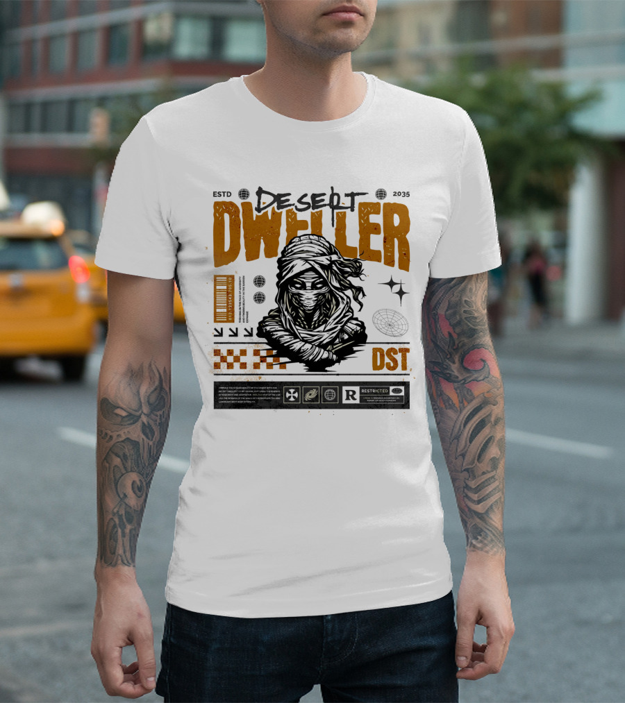 Desert Dweller Mask Of Mummy DST ESTD 35 T-Shirt
