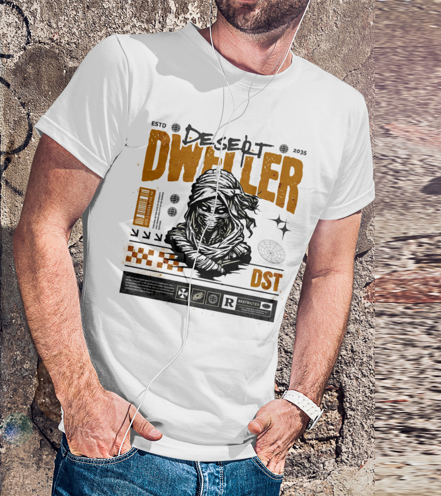 Desert Dweller Mask Of Mummy DST ESTD 35 T-Shirt