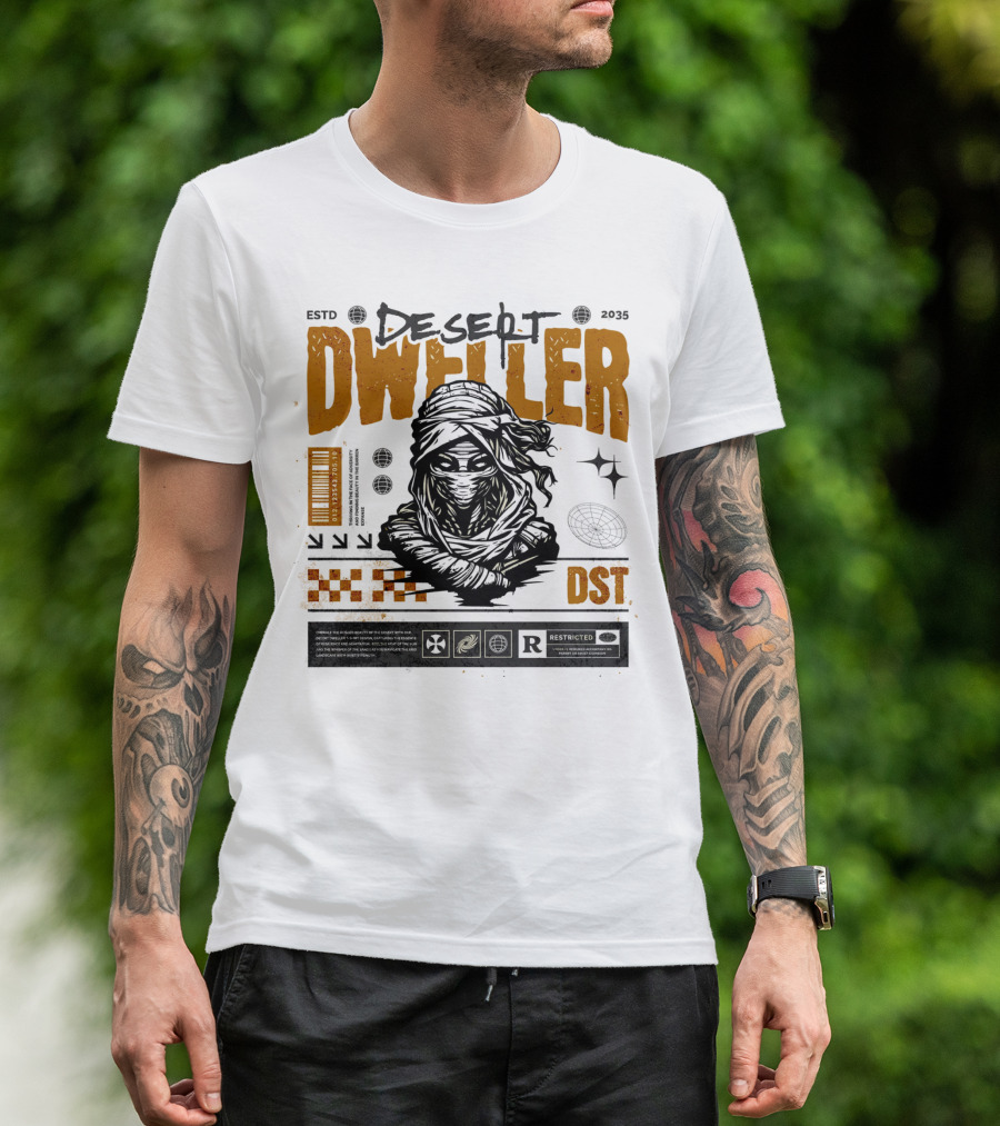 Desert Dweller Mask Of Mummy DST ESTD 35 T-Shirt