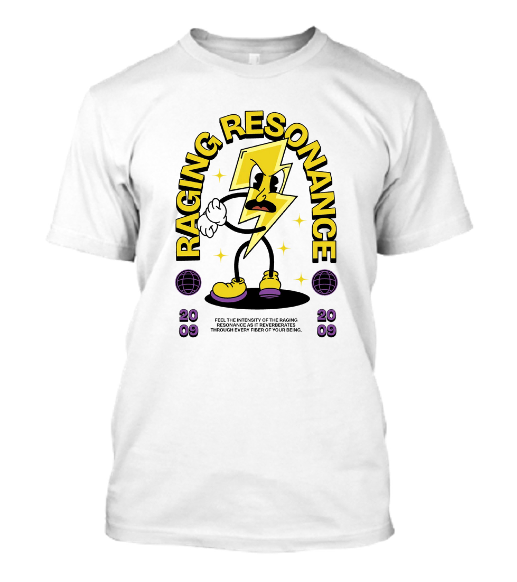 Raging Resonance 2009 Lightning Character With Yellow And Purple Elements T-Shirt