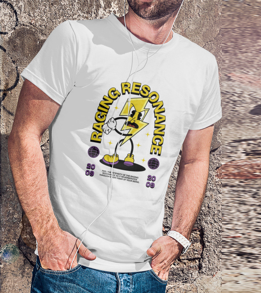 Raging Resonance 2009 Lightning Character With Yellow And Purple Elements T-Shirt