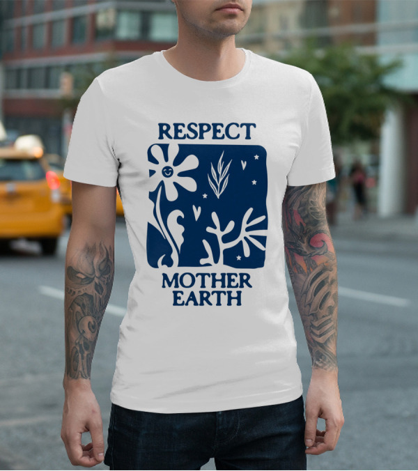 Respect Mother Earth Flower Stars Boho T-Shirt